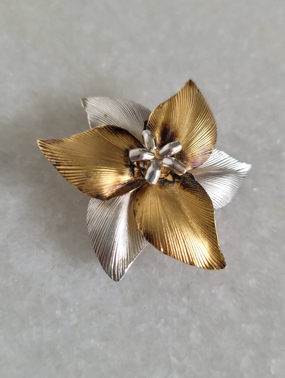 Bond Boyd Sterling Silver Two-Tone Floral Brooch